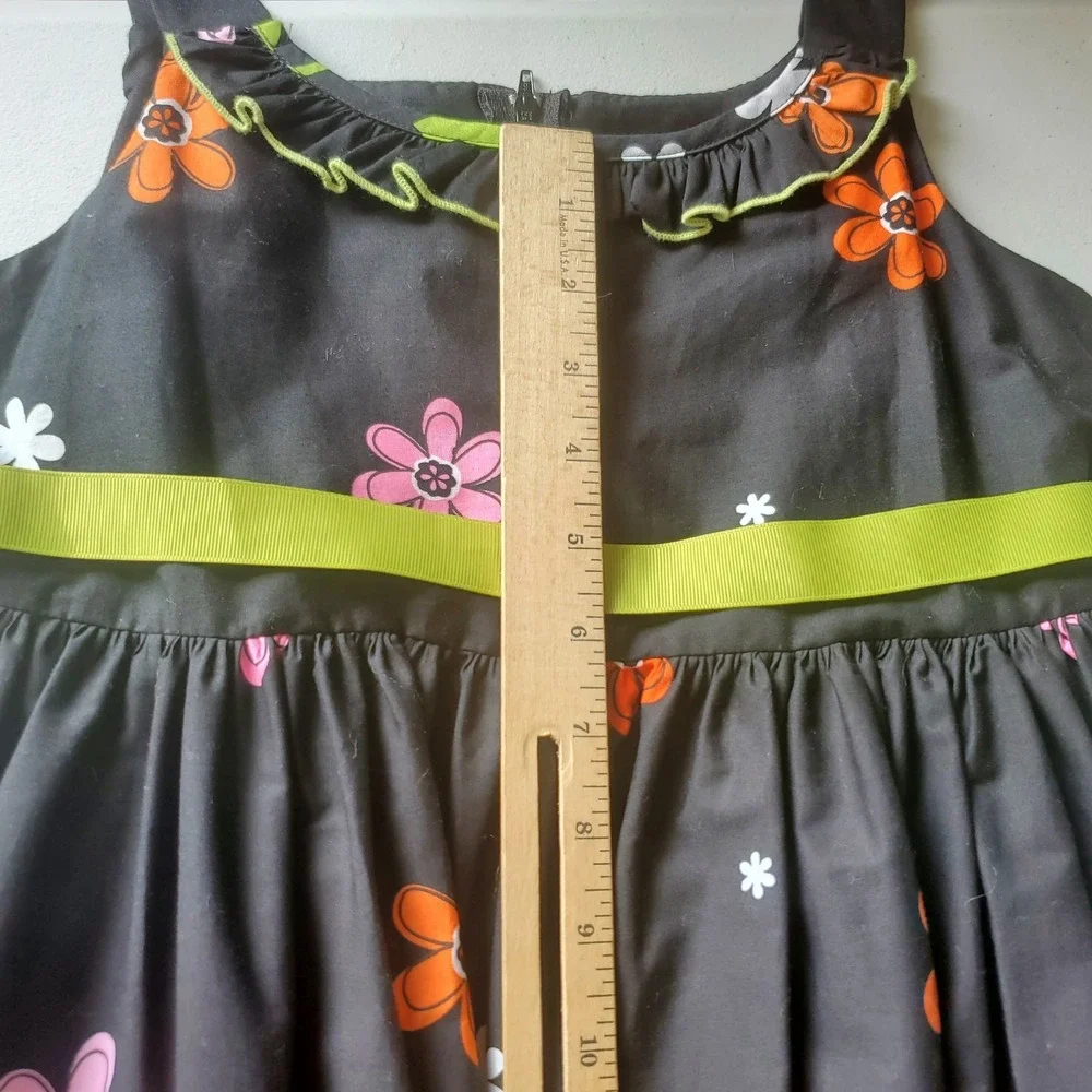 Bonnie Jean Empire Waist‎ Floral Fit Flare Dress Girls 10 Ribbon Sash NEW Party